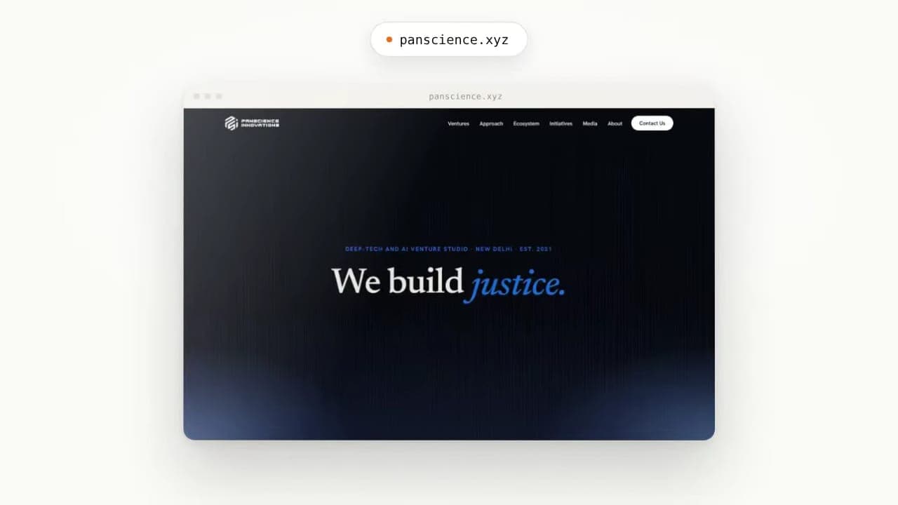 The panscience.xyz homepage.